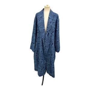 Nordstrom Print Shawl Collar Robe Navy Peacoat Tropical Flowers XL/XXL NWOT $99